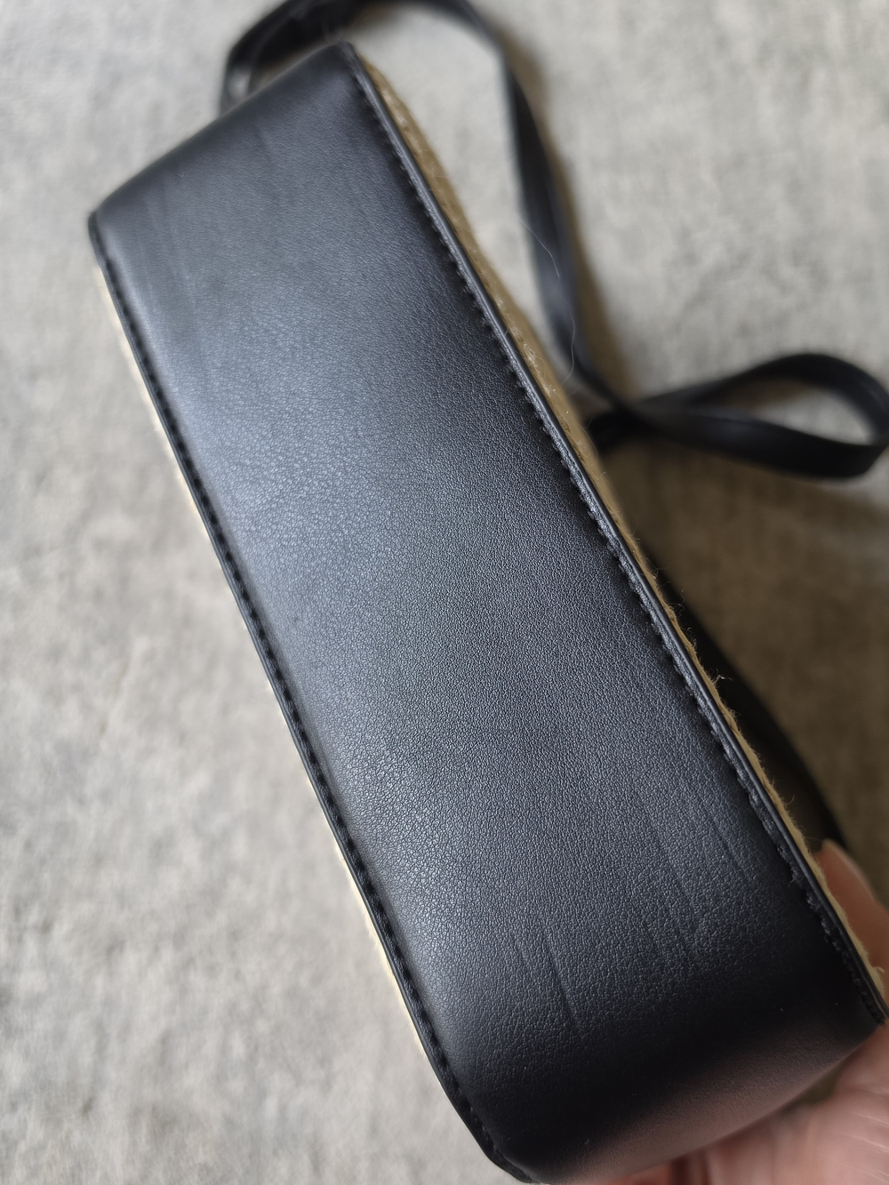 a new day Cream Woven Crossbody with Black Trim - Picture 6 of 6